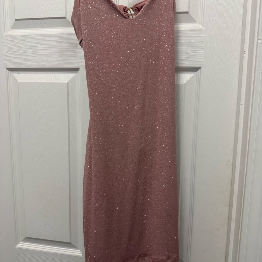 Lovely Day Glittering Pink Midi Dress